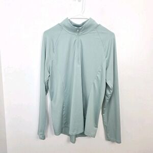 Adidas Pastel Green 1/4‎ Zip Lightweight Sporty Fitness Athletic Pullover Size L